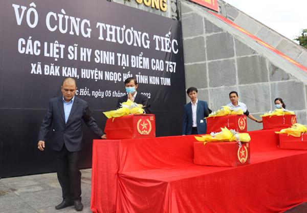Lễ viếng, truy điệu và an táng 05 hài cốt liệt sỹ hy sinh tại điểm cao 757