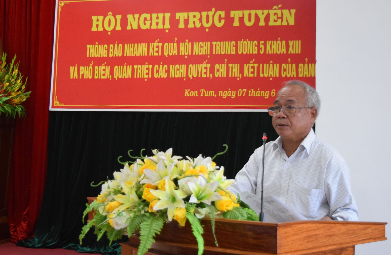Tỉnh ủy tổ chức hội nghị trực tuyến thông báo nhanh kết quả Hội nghị Trung ương 5, khóa XIII