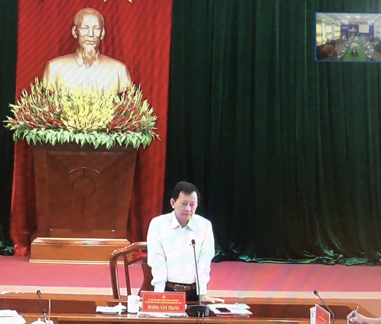 Ban Chỉ đạo phòng, chống dịch COVID-19 Tỉnh ủy họp trực tuyến với các huyện, thành phố