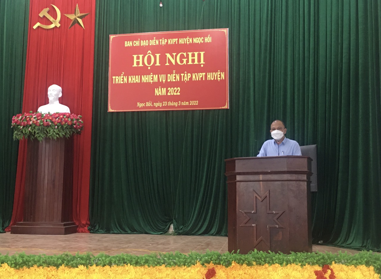 Hội nghị quán triệt, triển khai công tác diễn tập khu vực phòng thủ huyện năm 2022